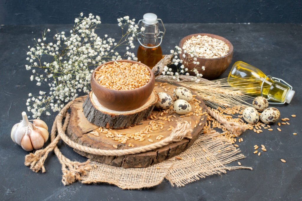 whole grain ,seeds ,olive oil in one fram